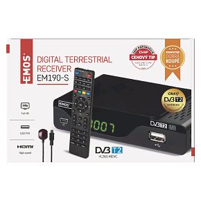 DVB-T2 PRIJÍMAČ EM 190-S HD (HEVC H265)