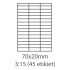 etikety ECODATA Samolepiace 70x20 univerzálne biele 45ks/A4(1000 listov A4/bal.)