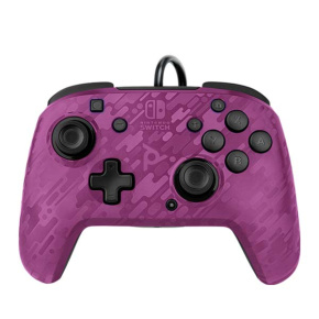 PDP Wired Controller Faceoff Deluxe+ Audio for Nintendo Switch, Camo Purple [500-134-EU-CM05]