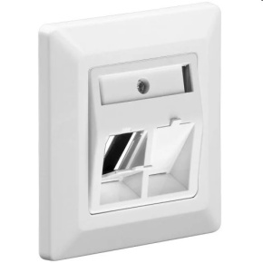 Outlet flush plate Keystone 2 port empty, white