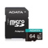 Pamäťová karta ADATA Premier micro SDXC karta 64GB UHS-I U3 Class 10 + adaptér