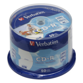 CD-R VERBATIM DTL+ Wide Printable non-ID 700MB 52X 50ks/spindel*AZO