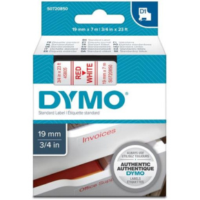 páska DYMO 45805 D1 Red On White Tape (19mm)