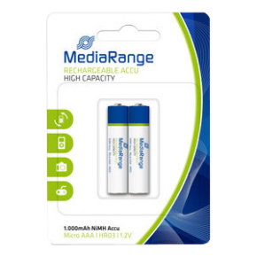 Batérie nabíjatelné Mediarange 1000 mAh NiMH HR03 (AAA) 2ks Blister