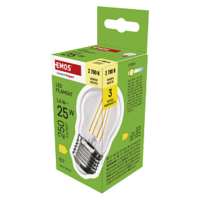 EMOS LED FLM MINI GL 1,8 W (25 W) 250lm E27 WW EMOS LED FLM MINI GL 1,8 W (25 W) 250lm E27 WW