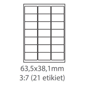 etikety ECODATA Samolepiace 63,5x38,1 univerzálne biele (100 listov A4/bal.)