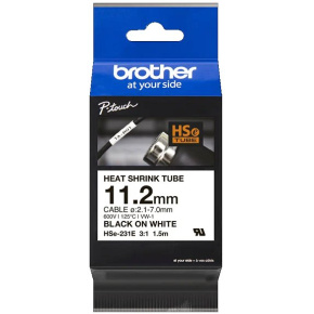 zmršťovacia bužírka BROTHER HSe231E čierne písmo, biela bužírka TUBE (11.2mm) (HSE231E)