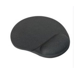 Gel mouse pad with wrist support, black, ergonomic