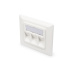 Faceplate for Keystone Jacks,3x RJ45 dust cover, 80/80 + central plate, pure white