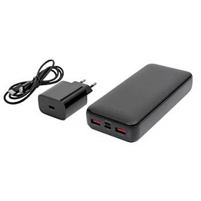 Platinet PMPB20SETB SET 3v1 Powerbanka 20000 mAh + Nabíjačka 20W Power Delivery, kábel USB-C 1m, black