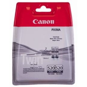 kazeta CANON PGI-520PGBK black TWIN MP 540/620/630/980, iP 3600/4600 (2ks) (2932B012)