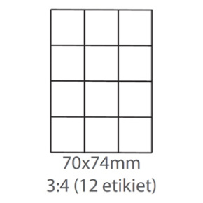 etikety ECODATA Samolepiace 70x74 univerzálne biele (1000 listov A4/bal.)