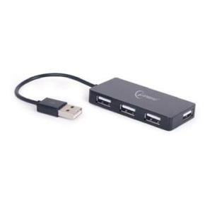 USB 2.0 4-port hub, built-in USB cord, black color
