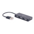 USB 2.0 4-port hub, built-in USB cord, black color