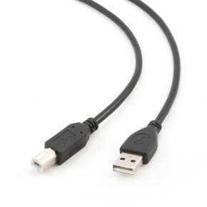 Cable CABLEXPERT USB A-B 3m 2.0 HQ Black, gold-plated contacts