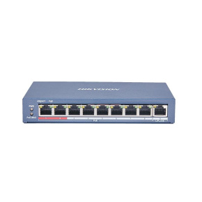 Hikvision DS-3E0109P-E(C), 8+1 portový Fast ethernet, PoE switch