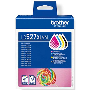 kazeta BROTHER LC-527XL BK/C/M/Y MFC-J5010DW/J5110DW/J6975DW/J6977DW (1x3000+3x2000 str.)
