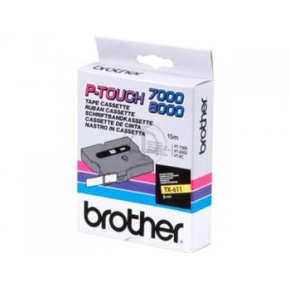 páska BROTHER TX611 čierne písmo, žltá páska Tape (6mm)