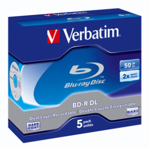 BluRay BD-R Dual Layer Verbatim [ jewel case 5 | 50GB | 6x | Scratchguard Plus ]
