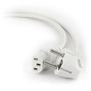 Power cord (C13), VDE approved, white, 6 ft