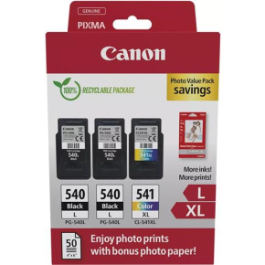 kazeta CANON PG-540 L black (2x) + CL-541 XL color (1x) MG2150/3150 + GP501 10x15