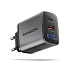 AXAGON ACU-PQ67D GaN nabíjačka do siete 67W, USB-A+USB-C, PD3.0/PPS/QC4+/SFC2.0/Apple, LCD display