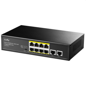 Cudy 8-Port 10/100M PoE+ Switch with 2 Gigabit Uplink Ports 120W