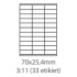 etikety ECODATA Samolepiace 70x25,4 univerzálne biele 33ks/A4 (100 listov A4/bal.)