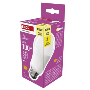 EMOS LED žiarovka Classic A60 / E27 / 13 W (100 W) / 1521 lm / Teplá biela