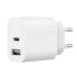 2-port universal USB charger (A+C), 2.4 A, white