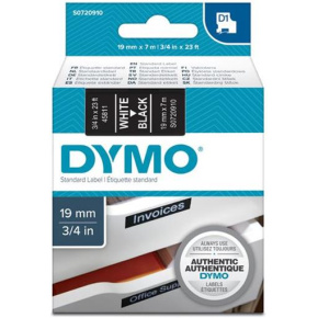 páska DYMO 45811 D1 White On Black Tape (19mm)