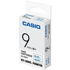 páska CASIO XR-9WEB1 Blue On White Tape EZ Label Printer (9mm)