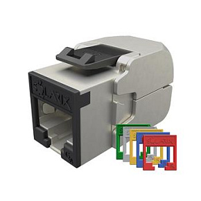 Samořezný keystone Solarix CAT6A STP SXKJ-10G-STP-RAL-SA, RAL FIT moduly, GROUND LOCK, Component Level a 4PPoE certifika