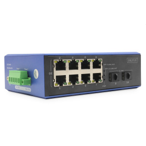 DIGITUS Industrial 8+2 -Port Gigabit Ethernet Switch 8 Port GE RJ 54, 2 GE SFP Port