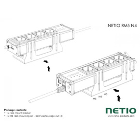 NETIO RM5 N4 vertical montage bracket for NETIO 4/4All