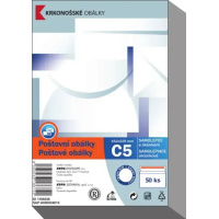 Obálky C5 okienko samolepiace, krycia páska / 50 fólia