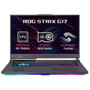 ASUS ROG Strix G17/R9-7845HX/32GB/1TB SSD/RTX 4060/17.3" WQHD/bez OS/Eclipse Gray