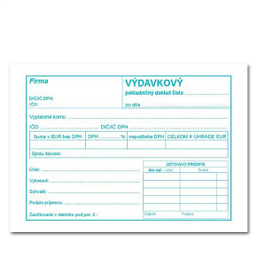 Výdavkový pokladničný doklad A6 s DPH – 100 list.