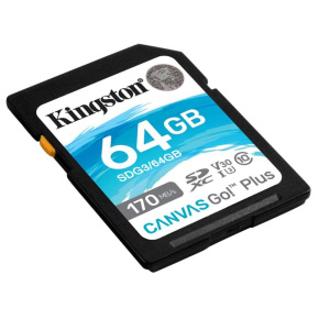 Kingston 64GB SDXC Canvas Go Plus 170R C10 UHS-I U3 V30   