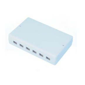 OXnet Outlet surface box Multiport for 6/12 keystones, empty, white