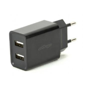 2-port universal USB charger, 2.1 A, black