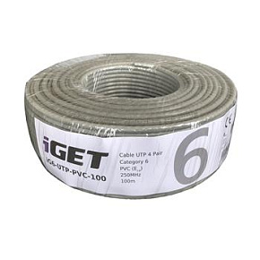 Síťový kabel iGET CAT6 UTP PVC Eca 100m/box