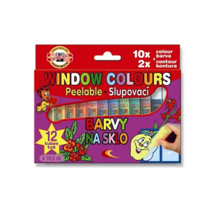 Farby na sklo sada 12ks, 10ml