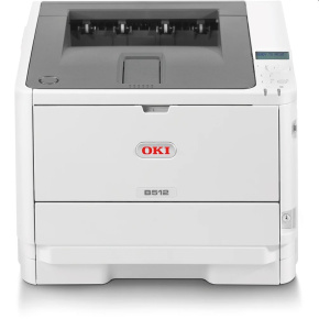 OKI B512dn, A4 LED, mono printer, 45 pages/min, 1200x1200, USB, LAN, duplex
