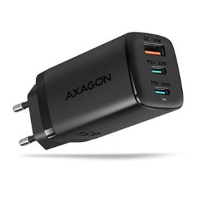 univerzálna USB nabíjačka Axagon ACU-DPQ65, 3x USB (USB-A + dual USB-C), 65W PD3.0/QC4+/PPS/Apple, čierna