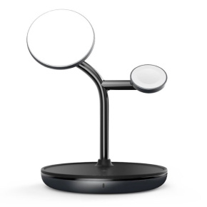 Adam Elements Omnia M3+ Magnetic 3-in-1 Wireless Charging Station + Charger - Black