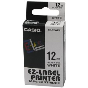 páska CASIO XR-12WE1 Black On White Tape EZ Label Printer (12mm)