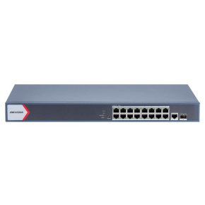 Hikvision DS-3E1518P-EI/M, 16 portový Gigabitový, Smart PoE switch