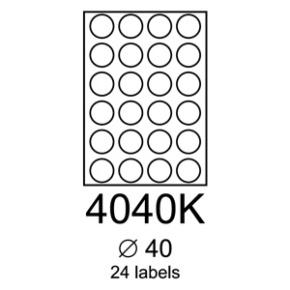 etikety RAYFILM 40mm kruh univerzálne biele R01004040KA (100 list./A4)