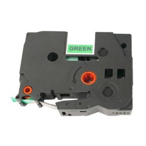 Label Tape BROTHER TZE-735 / TZ-735 Green / White print 12mm x 8m comp.